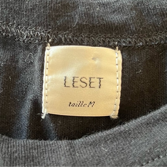 Leset Margo Black Sleeveless Cotton Cropped Crew Neck Tank Top EUC Size M - Picture 8 of 11